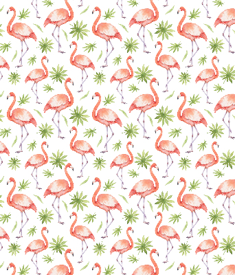 Rollo lichtundurchlässig mit Flamingo- und Blattmotiv