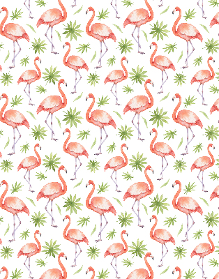 Rollo lichtundurchlässig mit Flamingo- und Blattmotiv