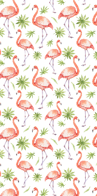 Rollo lichtundurchlässig mit Flamingo- und Blattmotiv
