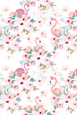 Verdunkelungsrollo mit Flamingos zwischen Blumen als Motiv