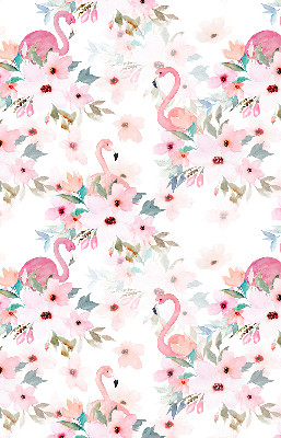 Verdunkelungsrollo mit Flamingos zwischen Blumen als Motiv