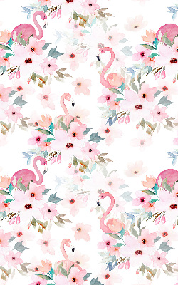 Verdunkelungsrollo mit Flamingos zwischen Blumen als Motiv