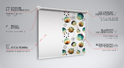 Fenster Rollo mit bunten Kreisornamenten
