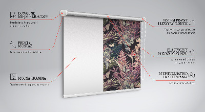 Fenster Rollo mit einem Muster aus exotischen Pflanzen und Vögeln