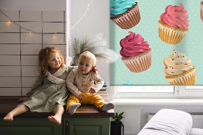 Fenster Rollo mit Motiv Cupcakes