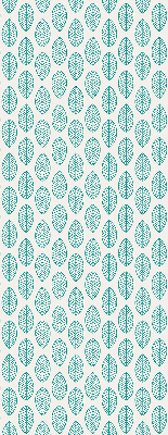 Verdunkelungsrollo mit blauem Blattmuster