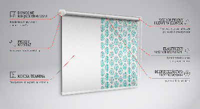 Verdunkelungsrollo mit blauem Blattmuster