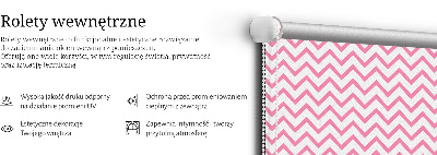 Rollo lichtundurchlässig mit horizontalen rosa Zickzacklinien