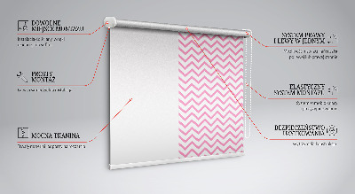 Rollo lichtundurchlässig mit horizontalen rosa Zickzacklinien