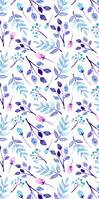 Fenster Rollo mit blauem Blumenmuster