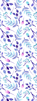 Fenster Rollo mit blauem Blumenmuster