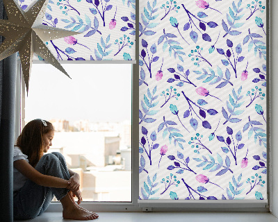 Fenster Rollo mit blauem Blumenmuster