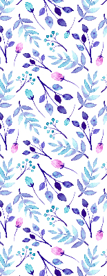Fenster Rollo mit blauem Blumenmuster