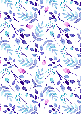 Fenster Rollo mit blauem Blumenmuster