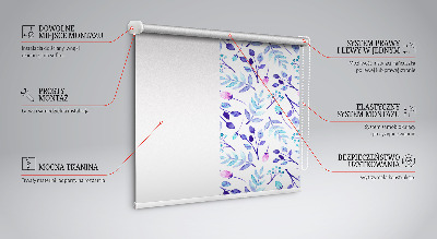 Fenster Rollo mit blauem Blumenmuster