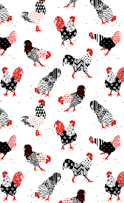 Fenster Rollo mit Hähnen als Muster