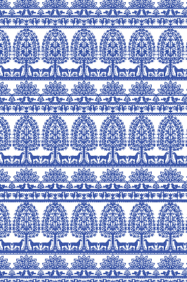 Rollo lichtundurchlässig mit blauem Muster