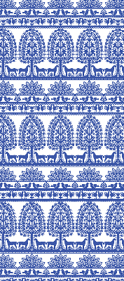 Rollo lichtundurchlässig mit blauem Muster