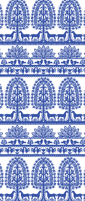 Rollo lichtundurchlässig mit blauem Muster