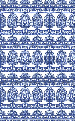 Rollo lichtundurchlässig mit blauem Muster