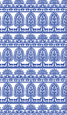 Rollo lichtundurchlässig mit blauem Muster