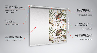 Fenster Rollo mit Blumenmuster und stilisierten Stielen