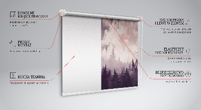 Rollo lichtundurchlässig mit bemaltem Bergmotiv