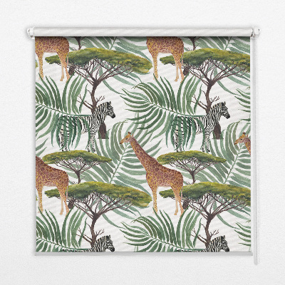 Fenster Rollo mit Tier- und Baum-Motiven