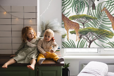 Fenster Rollo mit Tier- und Baum-Motiven
