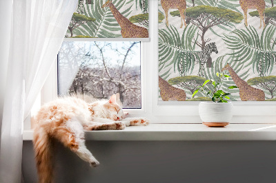 Fenster Rollo mit Tier- und Baum-Motiven
