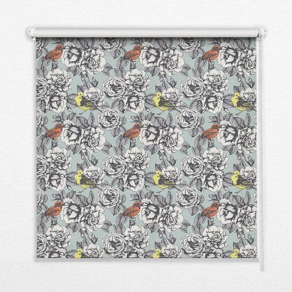 Fenster Rollo mit Blumenmuster