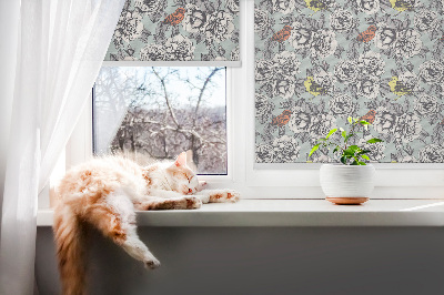 Fenster Rollo mit Blumenmuster