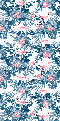 Rollo lichtundurchlässig mit tropischem Pflanzen- und Flamingo-Motiv