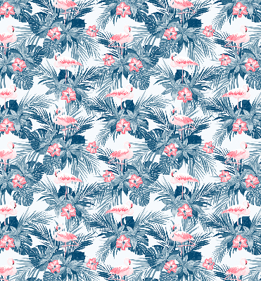 Rollo lichtundurchlässig mit tropischem Pflanzen- und Flamingo-Motiv
