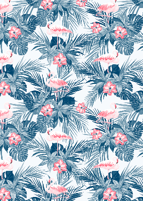 Rollo lichtundurchlässig mit tropischem Pflanzen- und Flamingo-Motiv