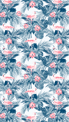 Rollo lichtundurchlässig mit tropischem Pflanzen- und Flamingo-Motiv