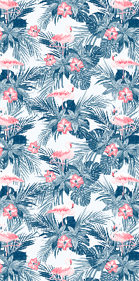 Rollo lichtundurchlässig mit tropischem Pflanzen- und Flamingo-Motiv