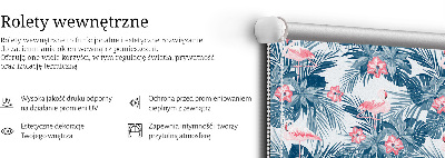 Rollo lichtundurchlässig mit tropischem Pflanzen- und Flamingo-Motiv