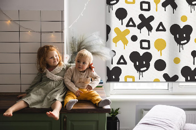 Fenster Rollo mit schwarzem und gelbem Muster