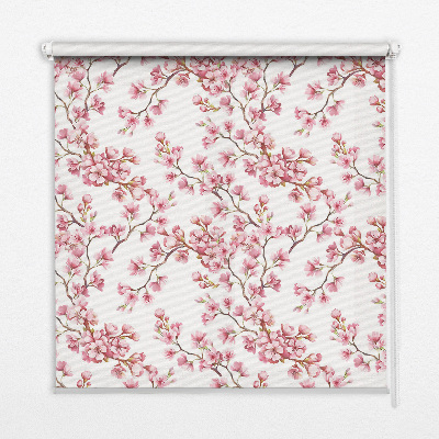 Verdunkelungsrollo in Rosa mit Lilienmotiv