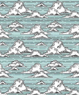 Rollo lichtundurchlässig mit Wolkenmuster