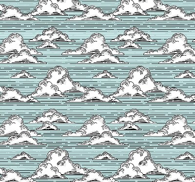 Rollo lichtundurchlässig mit Wolkenmuster