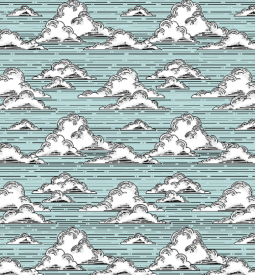 Rollo lichtundurchlässig mit Wolkenmuster