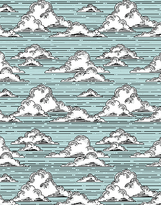 Rollo lichtundurchlässig mit Wolkenmuster