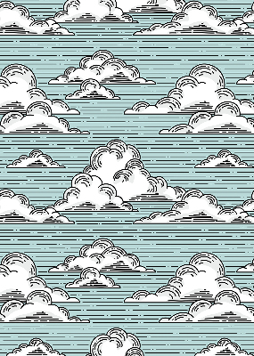 Rollo lichtundurchlässig mit Wolkenmuster