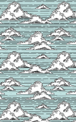 Rollo lichtundurchlässig mit Wolkenmuster