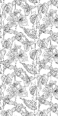 Verdunkelungsrollo mit eingezeichnetem Blumenmuster