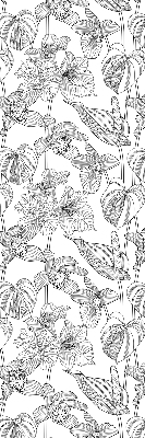 Verdunkelungsrollo mit eingezeichnetem Blumenmuster