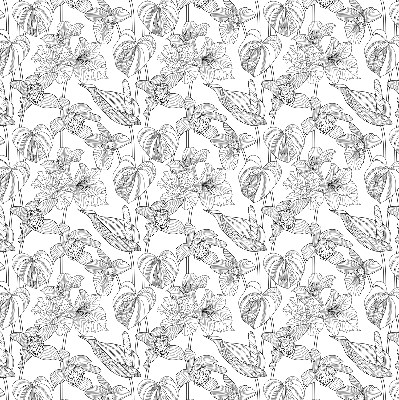 Verdunkelungsrollo mit eingezeichnetem Blumenmuster