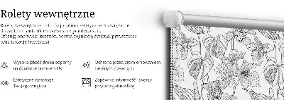 Verdunkelungsrollo mit eingezeichnetem Blumenmuster